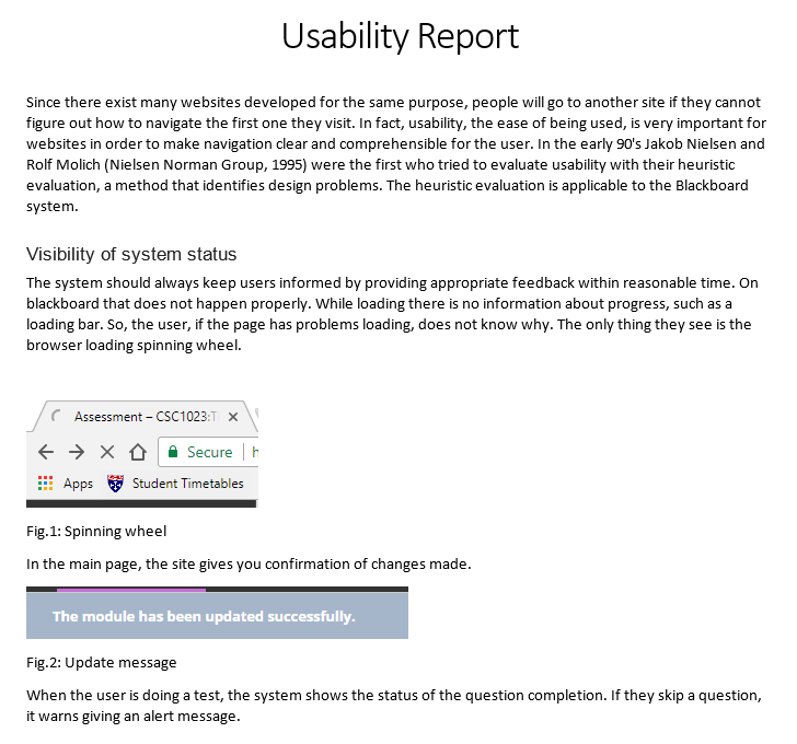 Sample of the evaluation